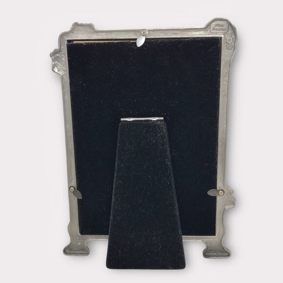 Art Nouveau Pewter Silver Picture Frame Fairy Lady by the Lake & Flowers - Picture 6 of 7